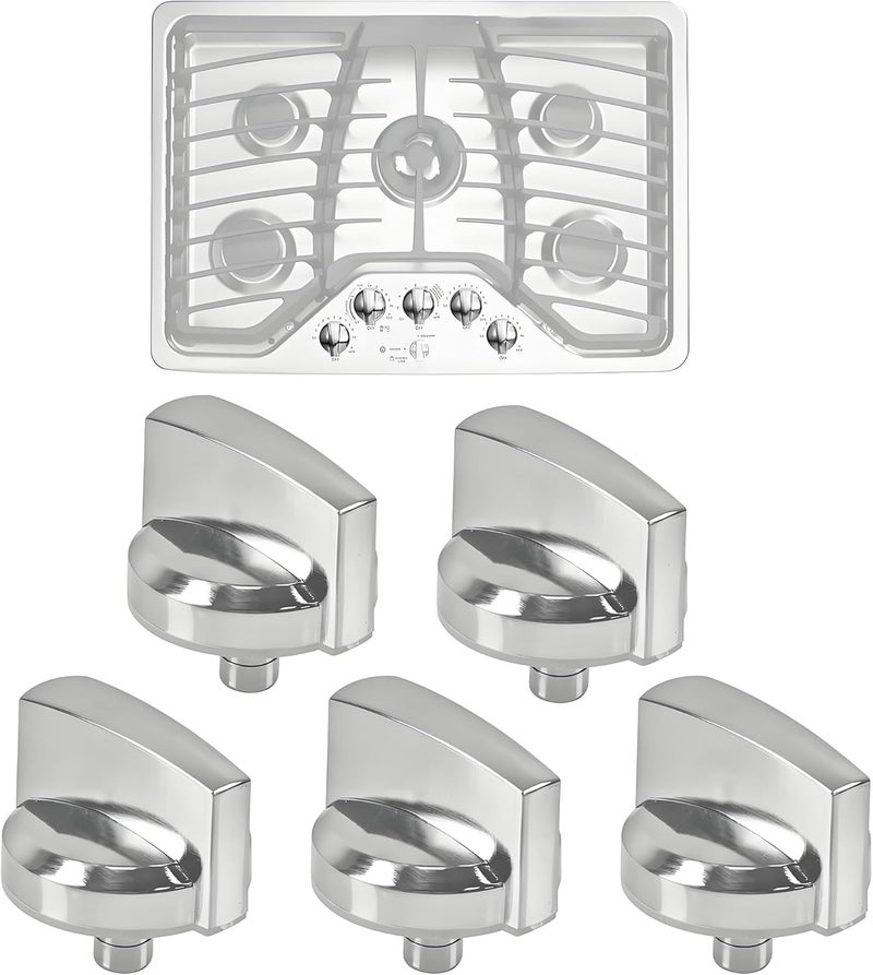 Gesleben WB03X25796 Gas Cooktop Knob Fits for GE Stove Knobs, Fit Model PGP953SET1SS PGP986SET1SS PGP976SET2SS PGP959SET4SS - Replaces WB03T10326 AP5986232 PS11721433 4362262 Burner Range Knob - 5-Pack - Image 1